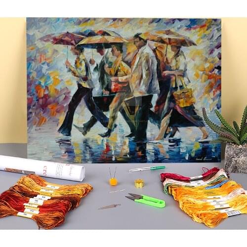 Oil Painting Style Printed Canvas 11CT Cross-Stitch Complete Kit DIY Embroidery DMC Threads Hobby Needlework Handicraft
