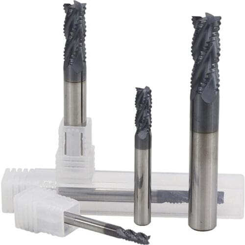1pc 4/6/8/10 / 12mm tungsten carbide hrc50 roughing end mill 4 spiral flute cnc router bit tiain finish end mill