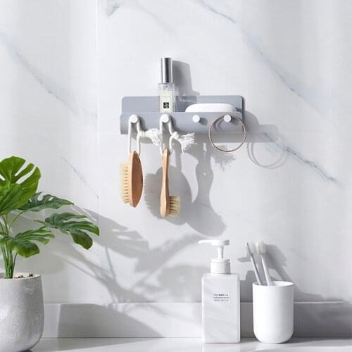 Creative Wall Mounted Bathroom Hooks Waterproof Towel Keychain Hanger Durable Bath Sundries Rack Home Decor Bathroom Accessories