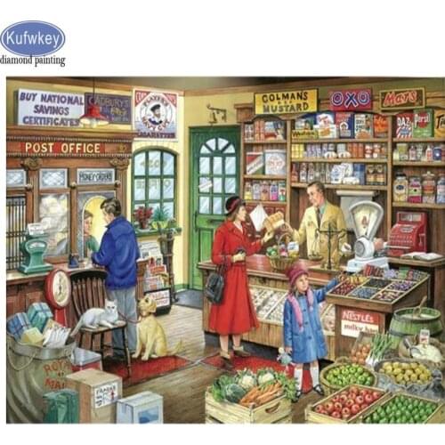 Square round drill mosaic rhinestone painting shop fruit diamond painting,embroidery decoration,cross stitch kit new arrival