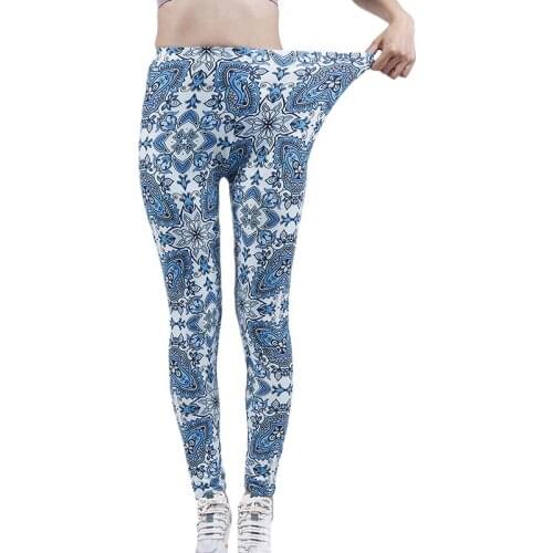 YSDNCHI High Waisted Leggings Women Stretch Sports Print Running Legging Femme Fitness Bottoming Nine-point Pants Leggins Mujer