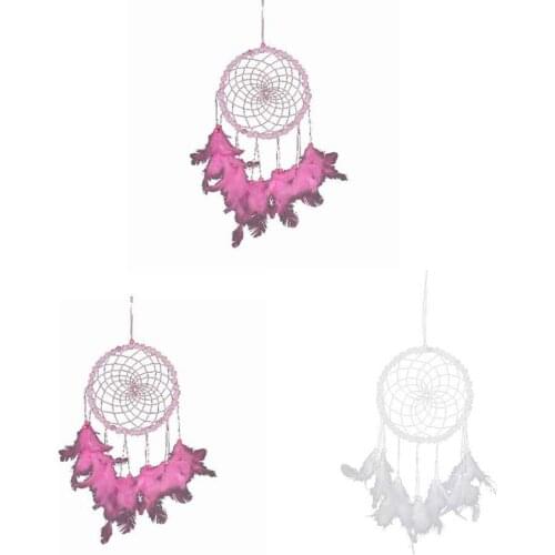 Dream Catcher Feather Wind Chimes Ornaments Innovative Gifts Hanging Ornament Natural Feathers Wall Hanging Women Room