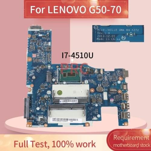 ACLU1/ACLU2 NM-A272 For LENOVO G50-70 I7-4510U 15' Inch Notebook Mainboard DDR3L Laptop motherboard