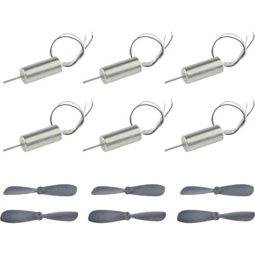 CHANCS Wired Micro Coreless Motor DC 3.7V Hollow Cup Motor With Propeller 6PCS For RC Aircraft Helicopter Toy