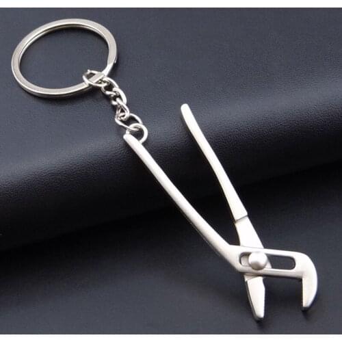 ISINYEE Fashion Changeable Spanner Hammer Key Chains For Men Women Punk Silver Adjustable Wrench Tool Keychain Keyring Jewelry