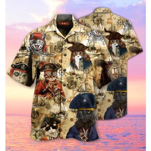 Mens Shirt 3D Digital Printing Short-Sleeved Retro Hawaii T-Shirt Men’s Jersey Summer Leisure Sports Breathable Comfortable Top