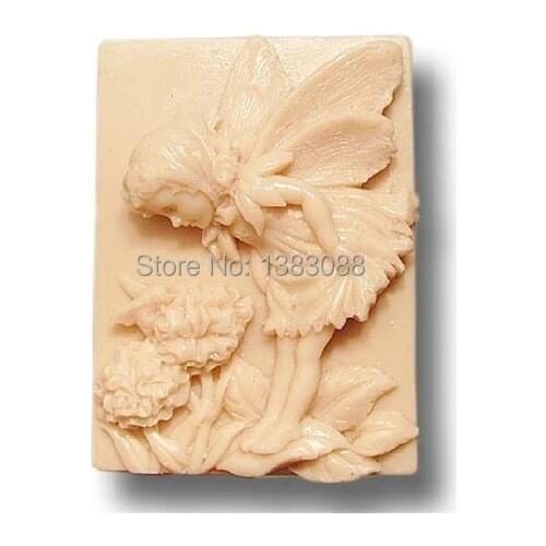 Enjoying flowers angel soap mold fondant cake molds chocolate mould FM327