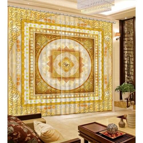 New Custom 3D Beautiful yellow 3d curtian