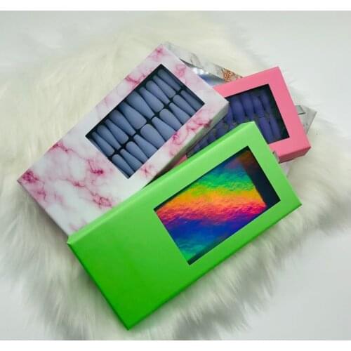 Wholesale eyelash packaging box lash boxes packaging custom own logo for 10mm-25mm mink eyelashes case bulk nail box