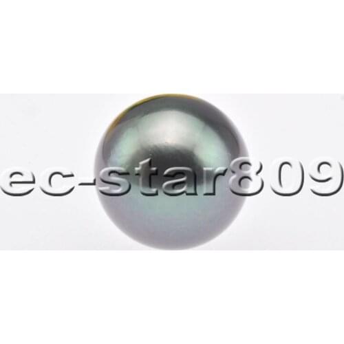 P6948 A+ 14mm Round Black Freshwater Pearl Loose Bead