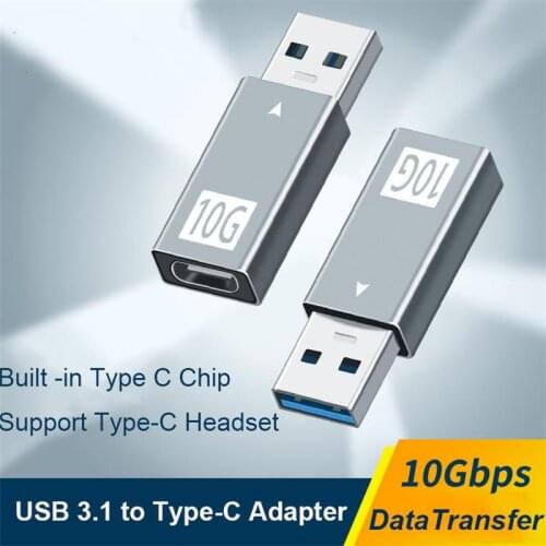 USB C Female to USB 3.1 Male Adapter GEN 2 USB A to USB C 3.1 Double-Sided 10Gbps Data Transfer Converter for Type-C Headset OTG