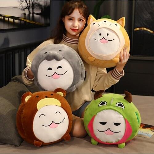 New 35CM Lovely Plush Animals Cushion Soft Stuffed Hand Warmer Comfortable Office Nap Sleep Pillow Christmas Gift For Girlfriend