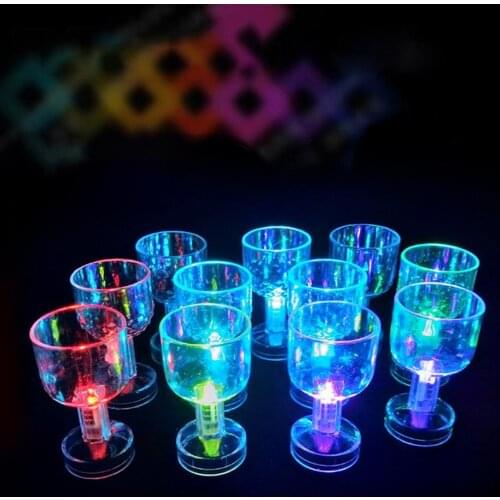 50ml LED Cups Creative Drinking Mugs Flashing Color Changing Whisky Beer Wine Water Glass Drinkware Bar Kitchen Accessories 2021