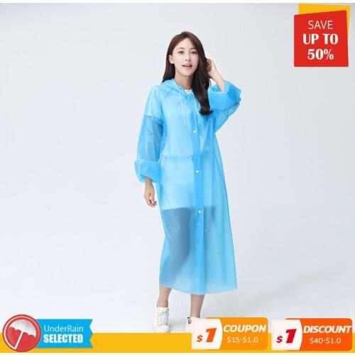 FGHGF Fashion EVA Women Raincoat Thickened Waterproof Rain Coat Women Clear Transparent Camping Waterproof Rainwear Suit