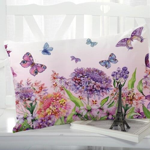 1pc Pillow cover Pillow case Luxury Bedding Pillowcase Pillowcovers decorative Customizable size 3D Print Flowers butterfly