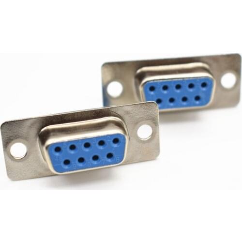 10pcs DB9 female male socket Plug connectors 9pin copper RS232 COM socket adapter RS232 serial port connector wholesale price