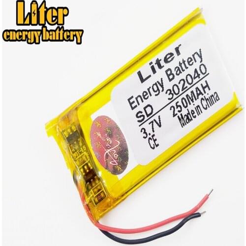 302040 3.7V 250mah Lithium polymer Battery with Protection Board For MP3 MP4 MP5 GPS Digital Products