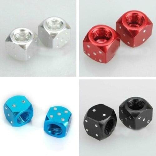 New Fashion 6PCS Aluminum Dice Motorcycle Car Bike Tire Air Valve Dust Caps Covers