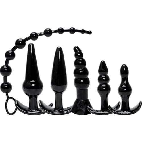 6 Pieces / Set Smooth Anal Plug Anus Trainer SM Outdoor Play Sex Toys Enema Toy Vagina Anus Plugs Anal Beads Flirting Toys