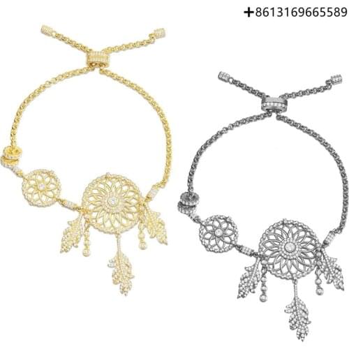 925 Sterling Silver Original 1:1 High Quality DREAM CATCHER Bracelet, Gift for Women Female Jewelry Engraved Logo