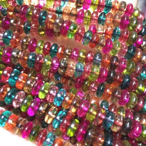 Abacus/faceted abacus multicolor simulated tourmaline crystal stone 4*6mm 5*8mm loose beads diy jewelry findings B177