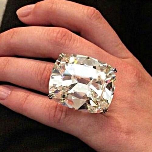 Large Square Cubic Zirconia Finger Ring Luxury Women Proposal Wedding Jewelry Gifts эрекционные кольца anillos en plata