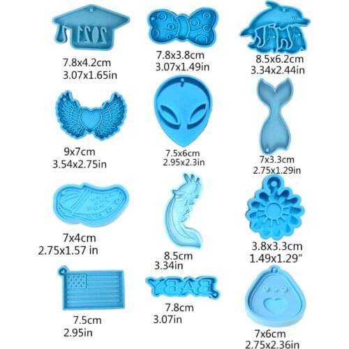 Keychain Epoxy Resin Mold Pendants Silicone Mould DIY Crafts Jewelry Casting Tools