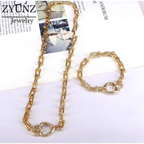 5 PCS, Mix Color U Shape Chain Choker Necklaces For Women Fashion Link Heart Necklaces Jewelry Gift