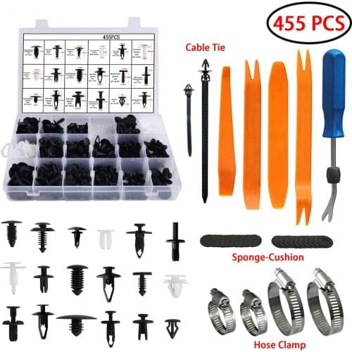 454Pc/Set Car Retainer Clips Plastic Fasteners Push Pin Rivets Assortment