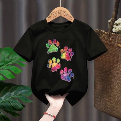 Cat Claw Cute Print Casual Print Funny Boy Girl T-shirts Kid Children Manga Gift Present Black Harajuku Clothe