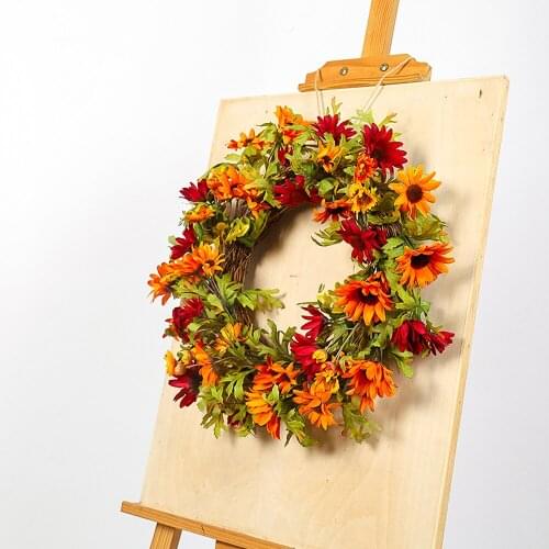Chrysanthemum Garland Artificial Front Door Autumn Garland Garden Christmas Home Wedding Decoration Garland Holiday Ornaments