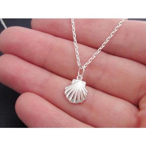 Marine Sea Clam Shell Scallop Pendant Chain Necklaces Seashell Conch Sector Nautical Sailor Ocean Beach Ariel Geometric Jewelry