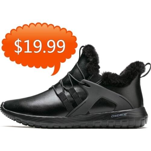 ONEMIX Mens Running Shoes Winter Men Trainers Outdoor Athletic Slip On Sports Shoes Walking Sneakers Waterproof Warm Man Boot