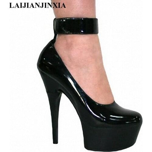 LAIJIANJINXIA New Sexy 15cm Thin High Heels Dancing Night Club Party Modern Dance Shoes Women Platform Dance Pumps Shoes