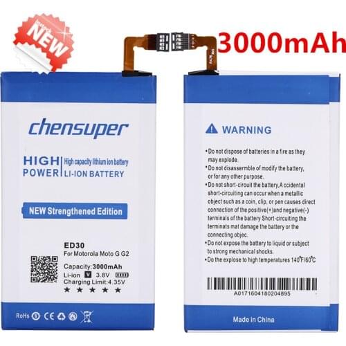 New chensuper original mobile phone battery ED30 For Motorola moto G G2 XT1028 XT1032 XT1034 Battery 2600mAh Real Replacement