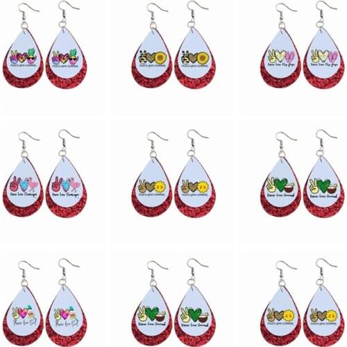 Wholesale peace love summer theme earrings stock we can accept your love logo style