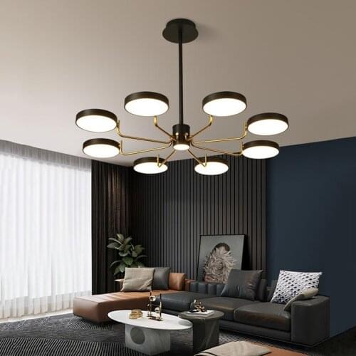 Postmodern led atmosphere living room dining room chandelier Nordic creative minimalist Home iron bedroom study hanging lights