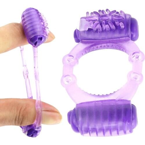 Adult Products Double Headed Penis Vibration Ring Male Cock Lock Sex Delay Ring