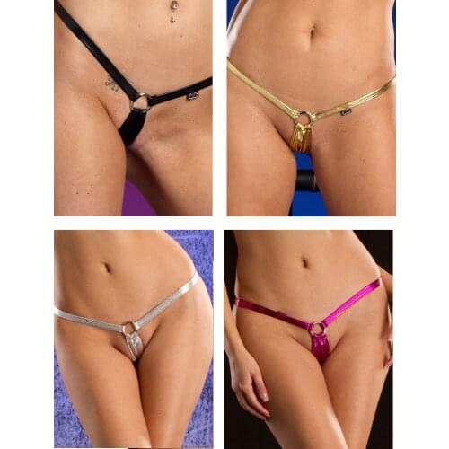 Sexy micro mini thong metallic micro g string bikini shorts ladies sexy underwear sexy lingerie hot ropa interior mujer