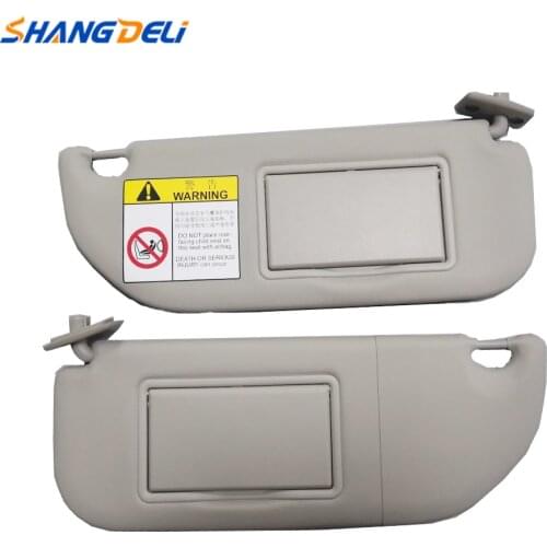 Gray with Makeup Mirror Sun Visor Sun Shield For Peugeot 301 for Citroen Elysee 2014-2017 Car