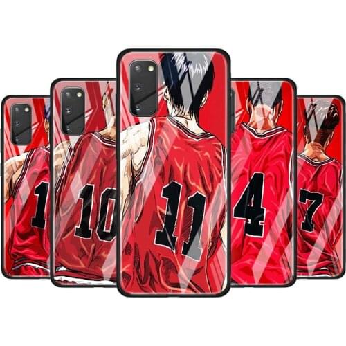 Slam dunk Sakuragi for Samsung Galaxy S20 FE Ultra Note 20 S10 Lite S9 S8 Plus Luxury Tempered Glass Phone Case Cover