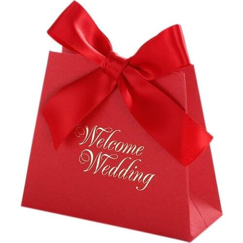 Wedding Candy Box 50pcs Pink Gift Bag With Ribbon Flower Gift Box Wedding Favor Boxes 100 Pcs Wedding Favors and Gifts for Guest