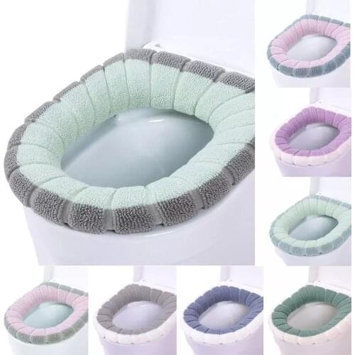 Universal Soft Toilet Seat Cover Comfortable Winter Warm Reusable Toilet Mat Seat Case Toilet Lid Cushion Pad Bathroom Supplies