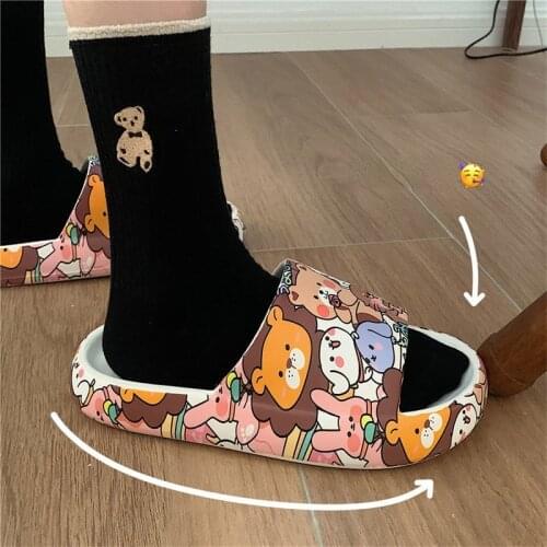 Lisapie Women Slippers Soft Sole Female Indoor Shoe Cartoons Pattern Platform Lovely Outdoor Comfortable Summer New Beach Slides