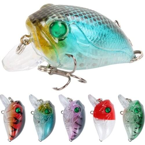 1PCS 45mm 8g Crank Fishing Lure Artificial Hard Bait Topwater Crankbait Wobblers 3D Eyes Swimbait Minnow Pesca Fish