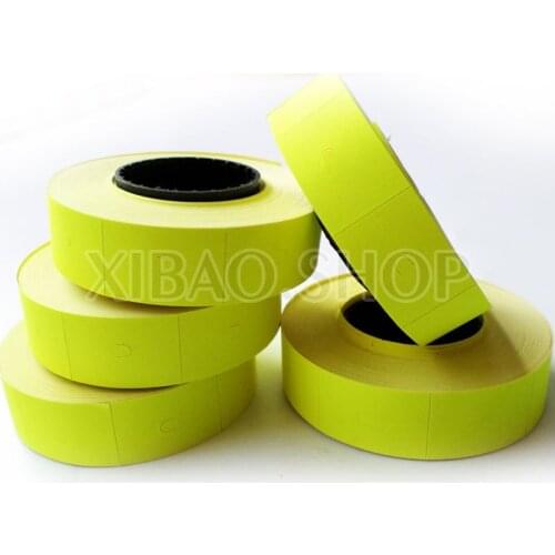 10 Rolls Price Gun Paper Tag Mark Sticker Supermarket Labels For MX-6600 New Yellow Color Free Shopping