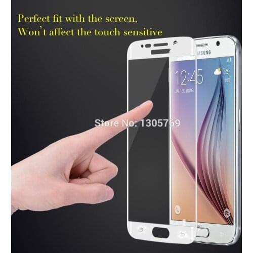 100pcs/lot 0.3mm 2.5D Arc Edge Premium 3D Full Screen Coverage Tempered Glass Screen Protector For Samsung Galaxy S6 edge