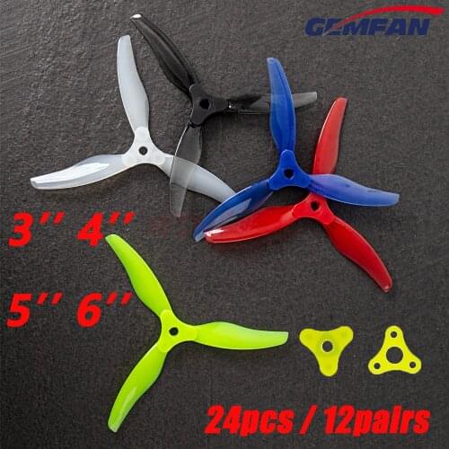 24 pcs/ 12 pairs GEMFAN FLOPPY PROPPY 3015 /4019/ 5135 /6030 3inch 4inch 5inch 6inch 3-Blade FOLDABLE FPV Propeller for RC drone