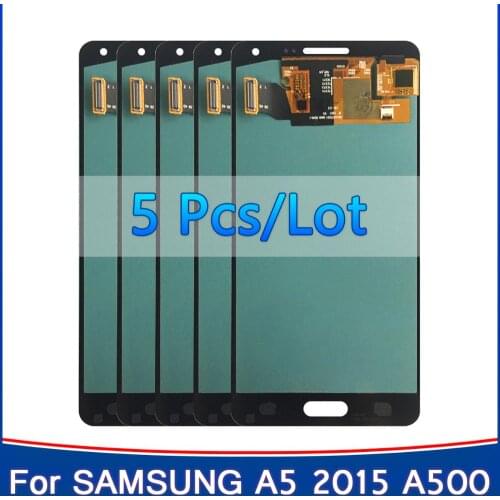 5 pcs ORIGINAL AMOLED display for SAMSUNG Galaxy A5 2015 LCD A500 A500F A500M SM-A500F lcd Touch Screen Digitizer Replacement