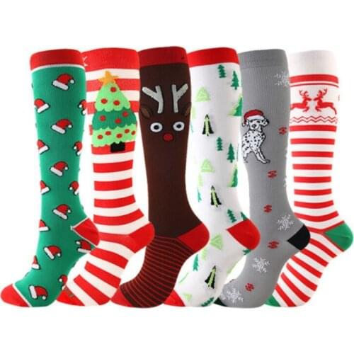 6 pairs Sport Sock Unisex Compression Stockings Cycling Socks Fit For Edema, Diabetes, Varicose Veins, Running Marathon Socks